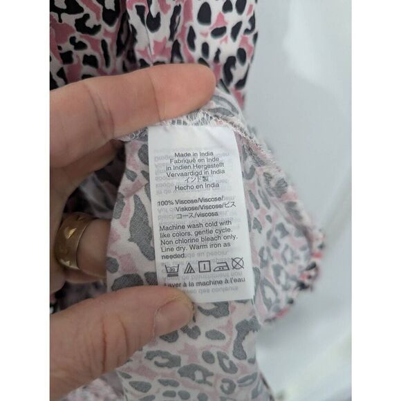 J. Crew Leopard Print Midi Wrap Dress women's size small pink black - Picture 5 of 7